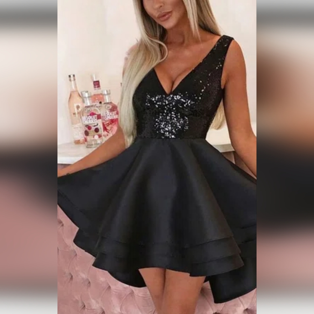 Elegant Black Sequin Dress